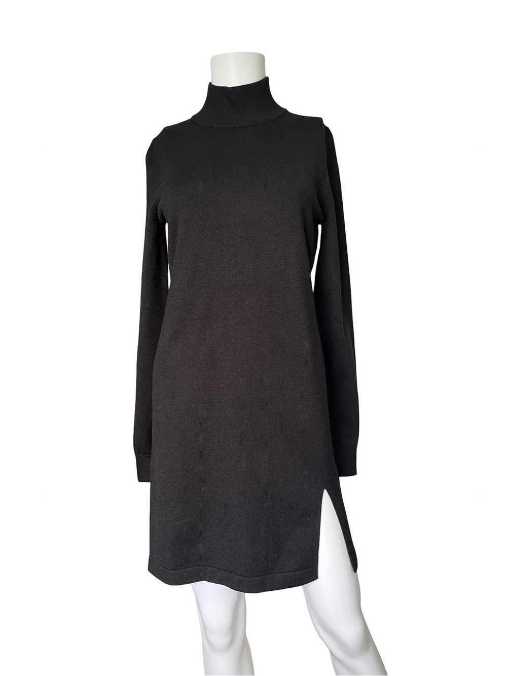 NEW flaw Lovers and Friends Black Knit Sweater Dress Mini Womens Size Medium